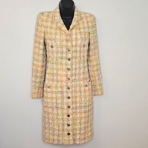 Chanel Boutique Multicolor long Tweed Jacket 1996 Chanel by Karl Lagerfeld Paste